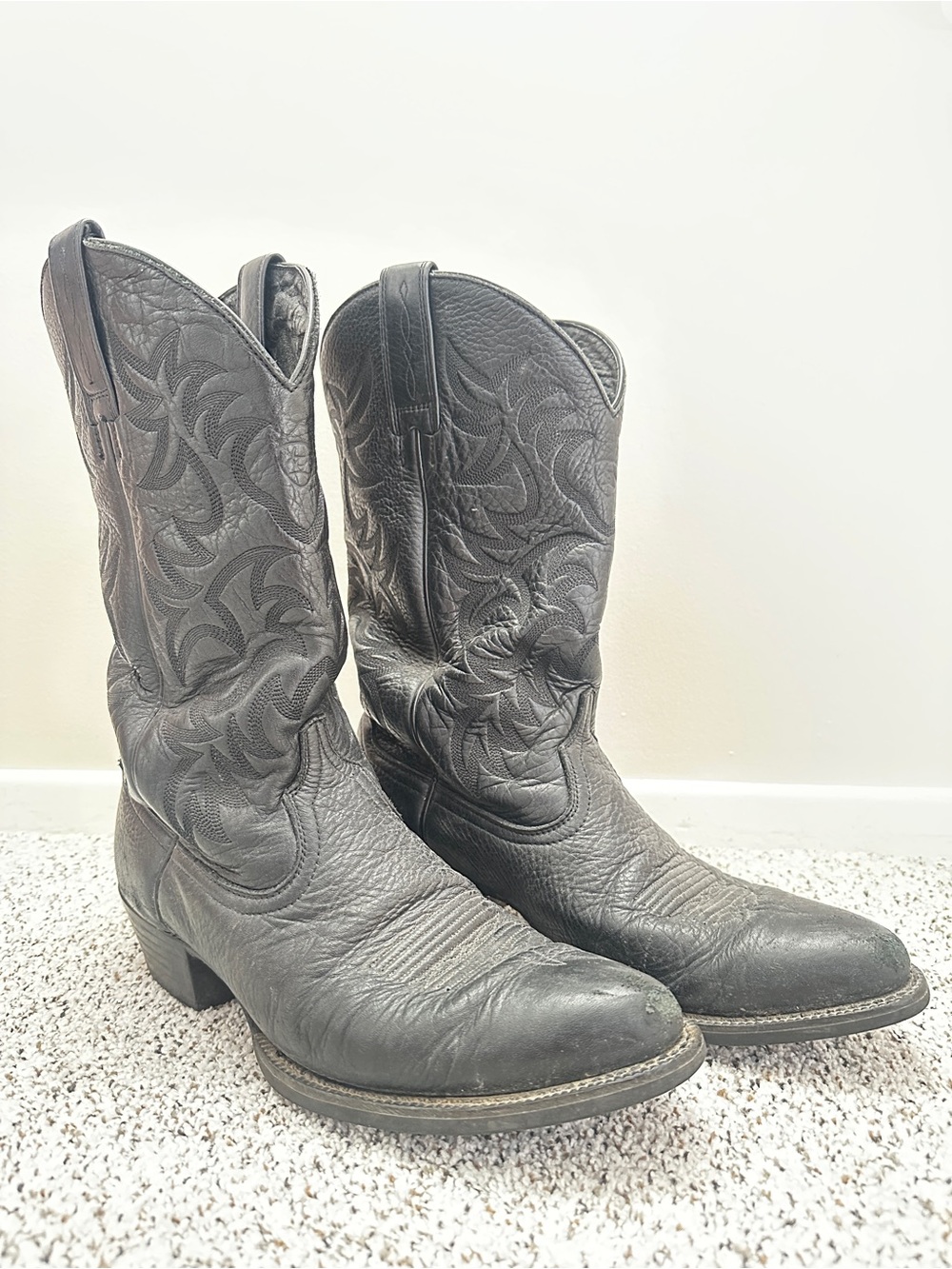 Ariat Black Leather Western Cowboy Boots - Montana Authentic
